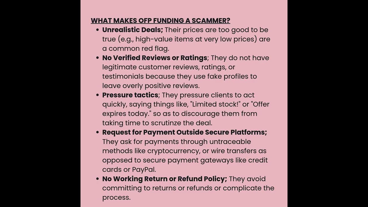 OFP Funding Review; Your losses are their profits & Your broken dreams are their victory.
