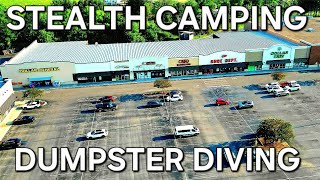 Shopping Center Stealth Camping And Dumpster Diving | LOOK WHAT I FOUND!