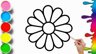 How To Daw a Flower | Flower Drawing For Kids | Easy Cute Flower Drawing Step by Step