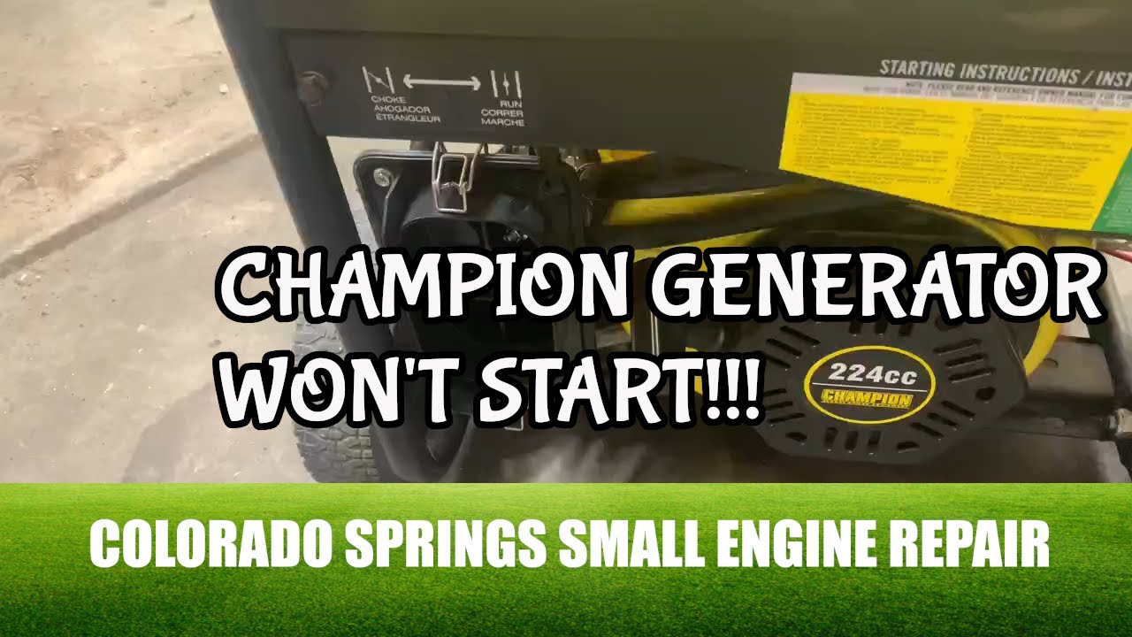 Champion Generator Won't Start Small Engine Repair - YouTube