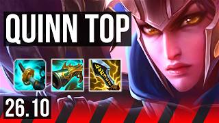 QUINN vs SION (TOP) | 108K damage, 6k gold comeback | NA Master | 26.10