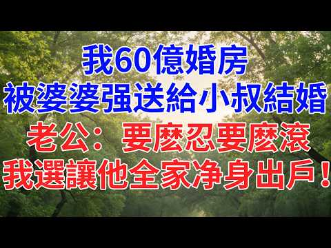 我60億婚房，被婆婆强占 送給小叔結婚，老公：要麽忍要麽滾  我選讓他全家净身出戶！#為人處世#故事#小說#生活經驗#情感故事#戀愛#情感#婚姻