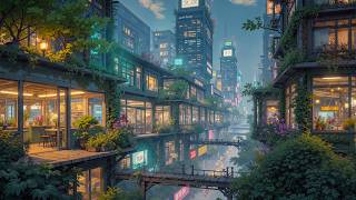 Floating Streets in the Rain 🌿 Nature and Neon in Harmony | Gentle Lofi Sounds for Peaceful Nights