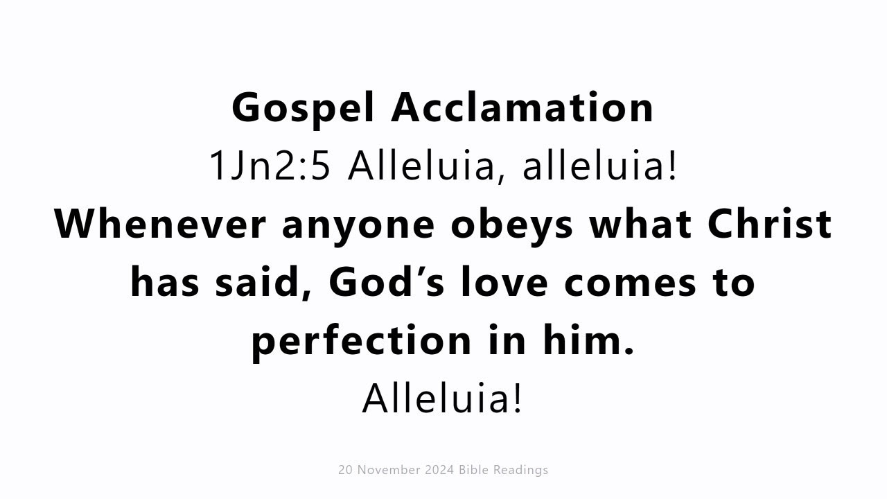 20 November 2024 Catholic Mass Bible Reading - YouTube