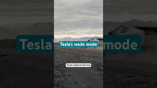 Tesla claims that the Cybertruck can wade through water thanks to wade mode. #tesla #elonmusk #ev