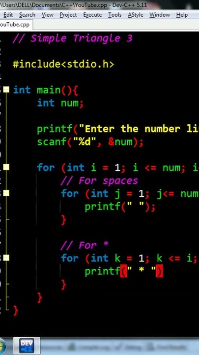 Amazing Triangle Pattern using C programming Part 4 - YouTube
