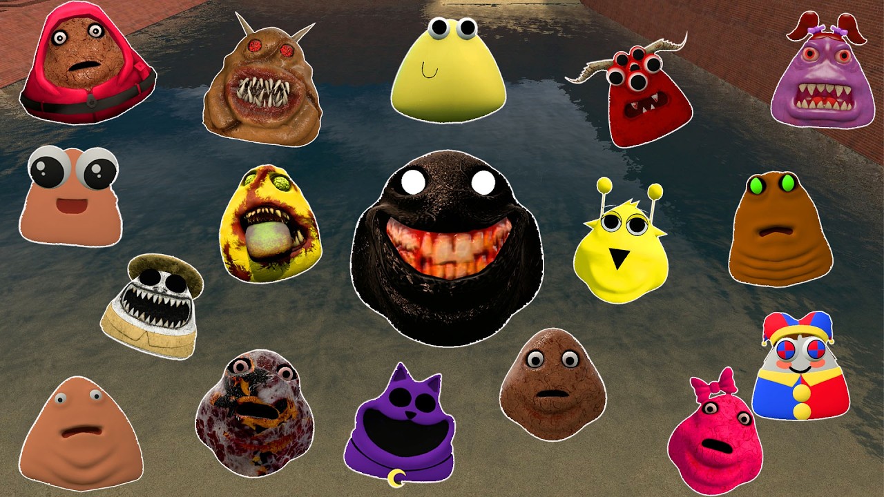 🌀SPARTAN KICKING POU BOU FAMILY FROM BOU'S REVENGE Of POU and SCARY PINK POU in BIG MAZE Gmod????!!!