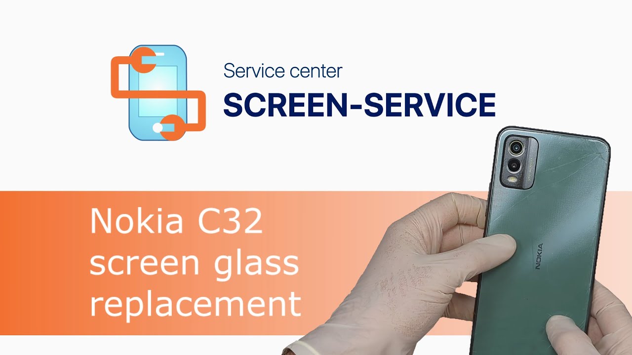 Nokia C32 screen glass replacement