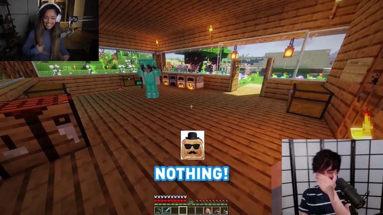 valkyrae and sykkuno cute moment rae want sykkuno to stay with her Minecraft