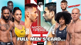 UFC Fight Night: Nicolau vs. Perez Bold Prediction&#39;s &amp; Breakdown (FULL MEN&#39;S CARD)