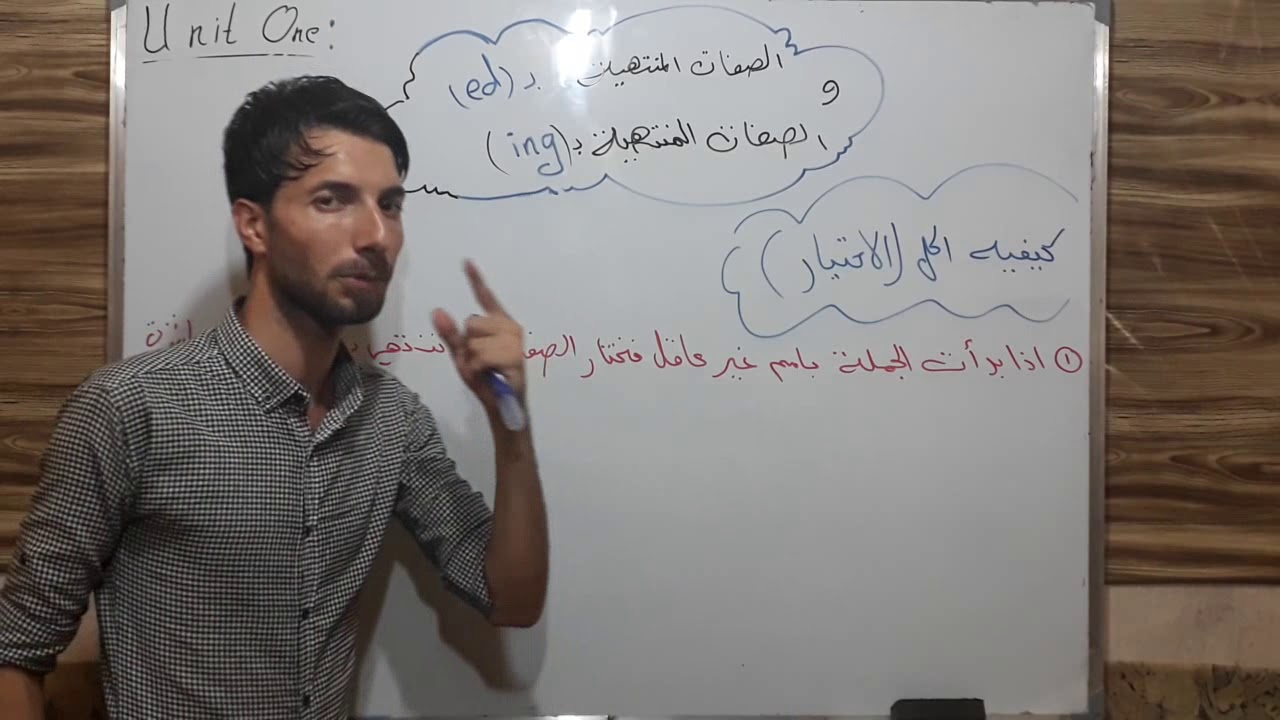 انكليزي سادس اعدادي..اليونت الاول...الدرس الخامس..#الصفات المنتهيه ب (ed..ing)