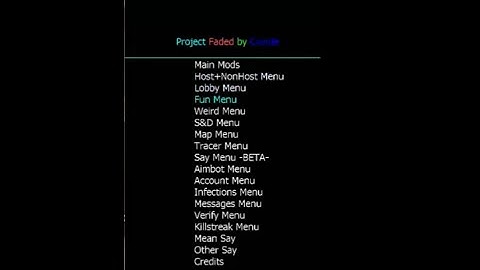 AWESOME MW2 CFG MENU Project Faded by ItsCxarde (MY FIRST MENU) (NOT FINISHED)