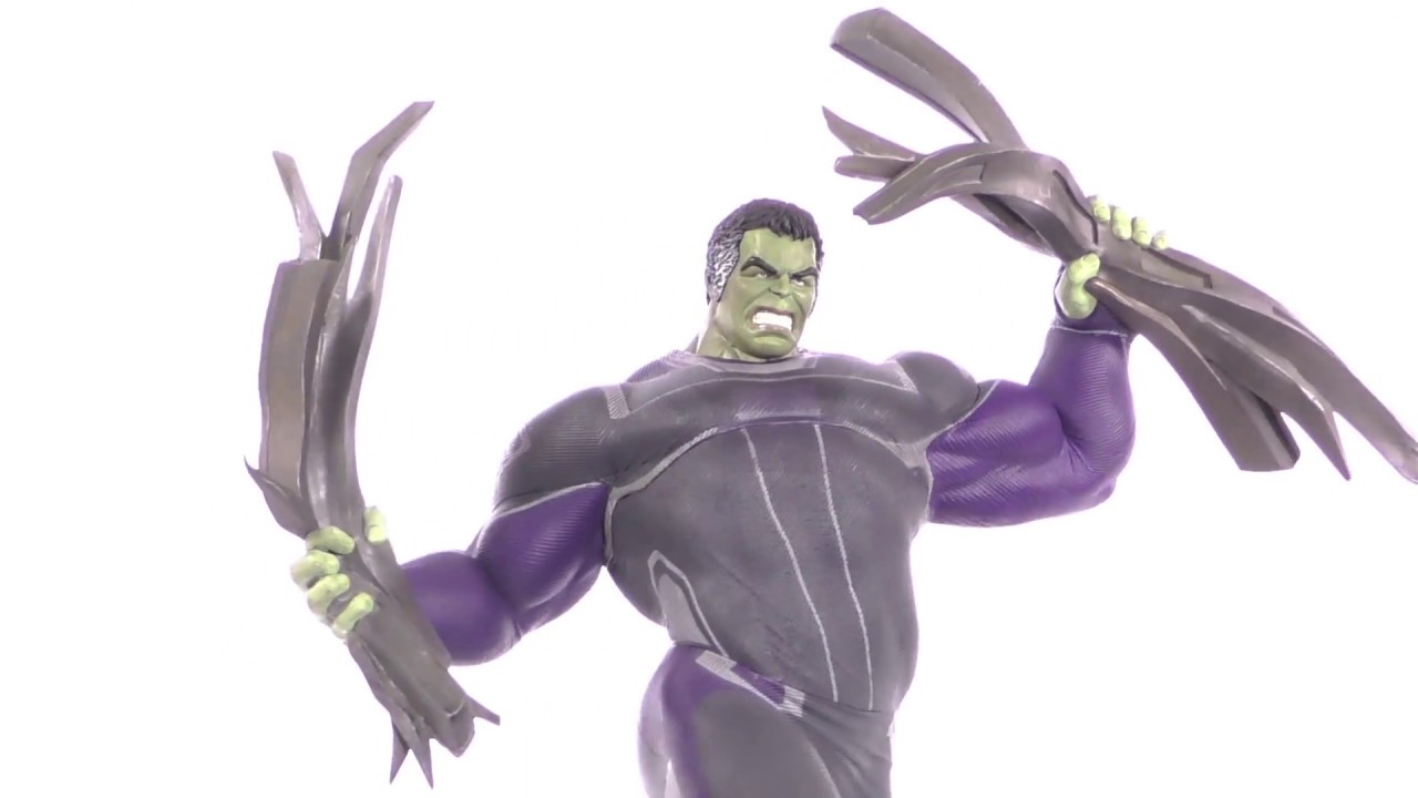 Marvel Movie Gallery Avengers Endgame Hulk PVC Diorama Unboxing + 360