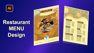 How to Design a Restaurant Food Menu Design | Adobe Illustrator 2023 | Simple MENU Design