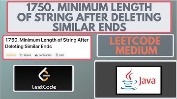 Leetcode | 1750. Minimum Length of String After Deleting Similar Ends | Medium | Java