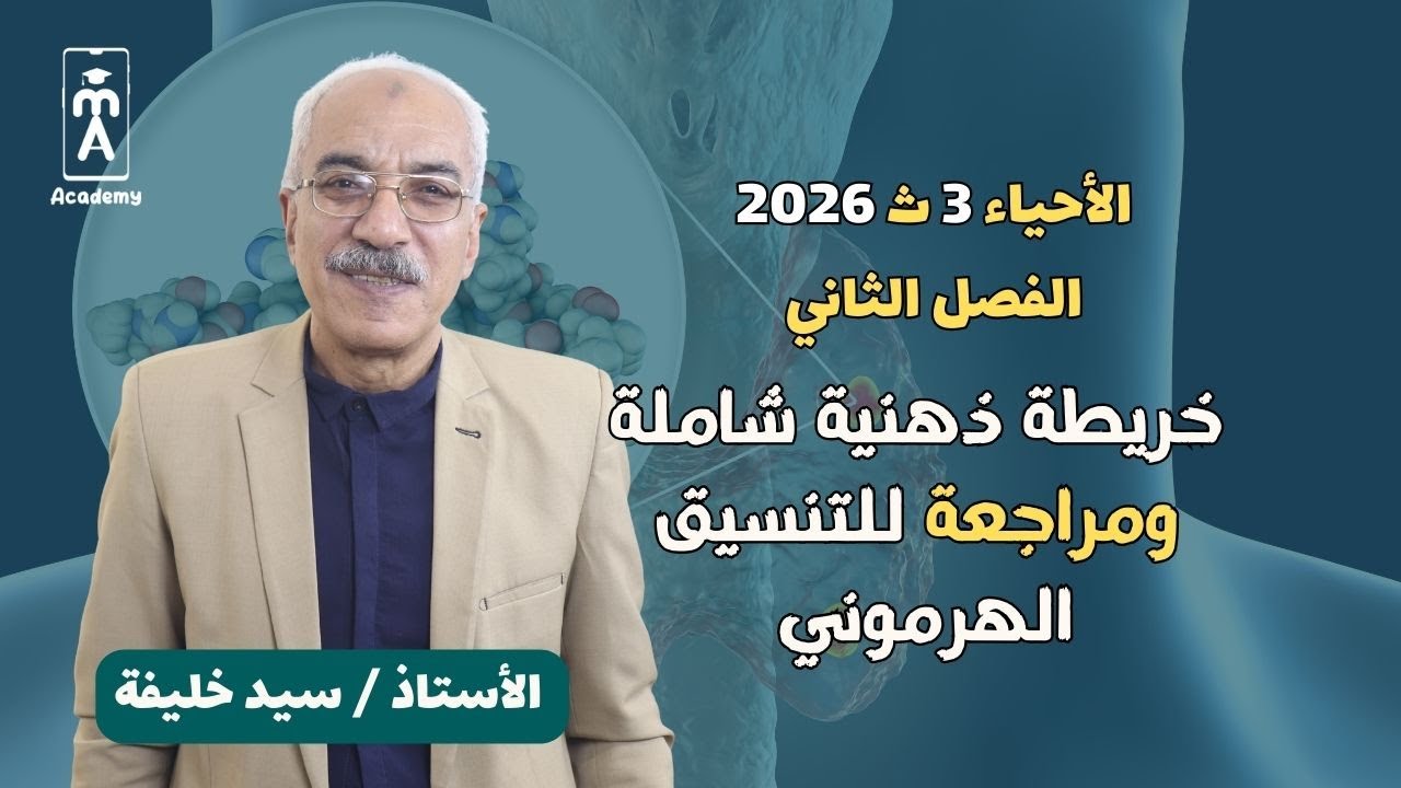 الأحياء 3 ث | خريطة ذهنية ومراجعة شاملة للفصل الثاني : التنسيق الهرموني