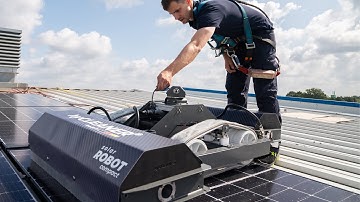 PV Cleaning with the new smaller solar cleaning robot - hyCLEANER solarROBOT compact
