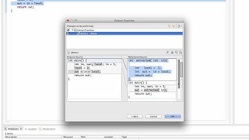 Extract Function Refactoring with OpenRefactory/C in Eclipse
