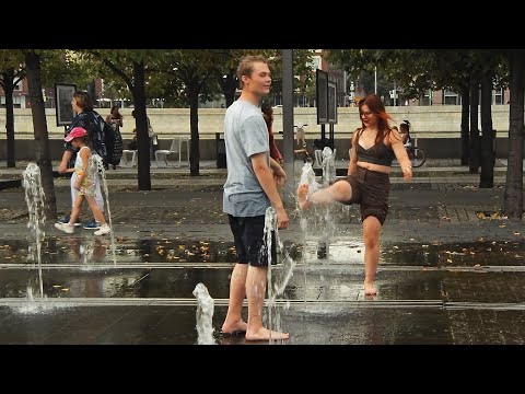 Girl, guy and wet fountain games-1! / Девушка, парень и мокрые фонтанные игры-1!
