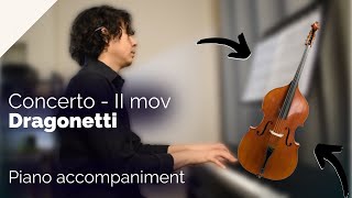 D.DRAGONETTI 🥇 Concerto in A major, II mov piano accompaniment for Double Bass