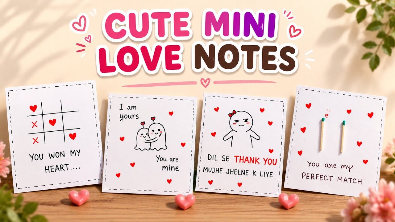 4 Handmade Cute Mini Love Notes You Must Try✨ - YouTube
