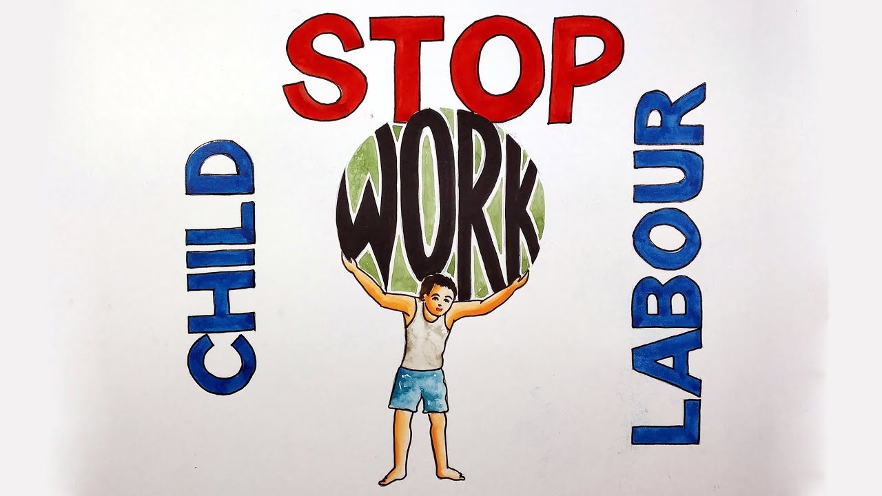 Stop Child Labour : How to draw child labour poster easy ...