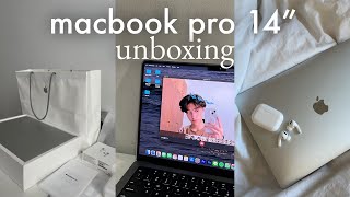 macbook pro 2023 m2 14” (space gray) + airpods pro 2 unbox+set up 💻✨; accessories and etc.