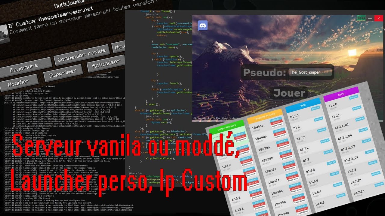 2-Comment faire un serveur Minecraft moddé, toutes versions, avec ou