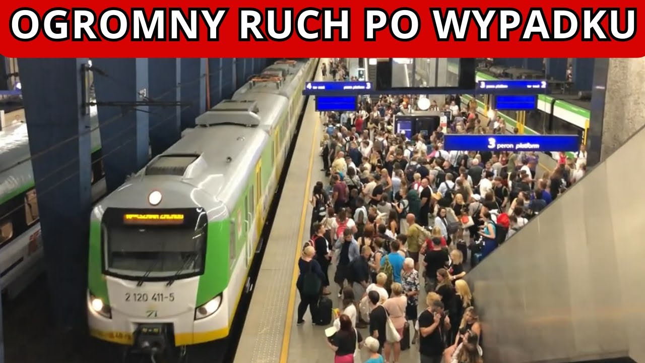 Warszawa Centralna po wypadku na Stadionie: tłumy pasażerów i masa pociągów