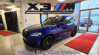 ⁣NEW ARRIVAL!  2023 BMW X3M Competition Individual Marina Bay Blue Metallic