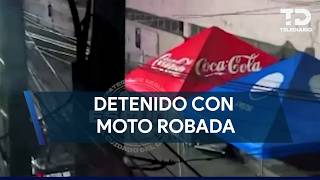 Captan momento en que un hombre se roba una moto en la colonia Industrial en Monterrey, NL