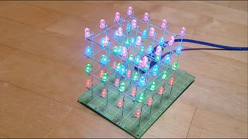(4x4x4 자동변환 RGB LED 큐브 소개) Korea coding grandma가 아두이노 나노(Arduino nano)와 자동변환 RGB를 사용한 4×4x4 큐브입니다.