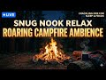 🔴 LIVE: Roaring Campfire Ambience 🔥 Intense Crackling Fire Sounds for Sleep & Focus