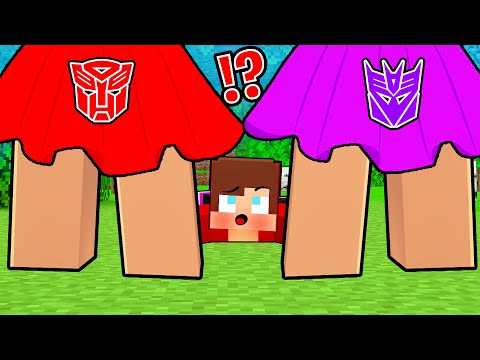 JJ Fell in Love with Girls Transformer Autobot and Decepticon - Maizen Minecraft Animation