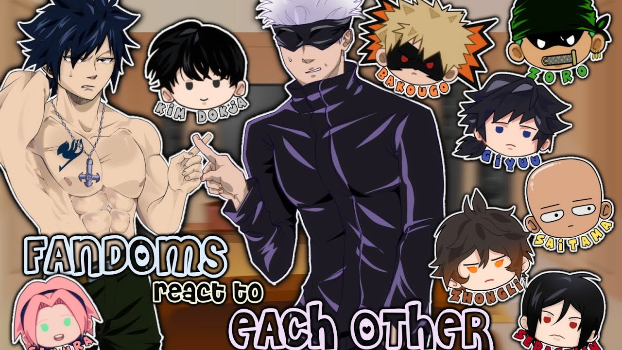 Fandoms react to eachother || pt.1/3 || Gacha club react || Gojo ...