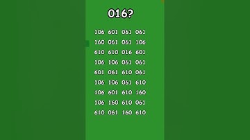 Can You Find 016 in This Number Puzzle? | Number Puzzle Challenge