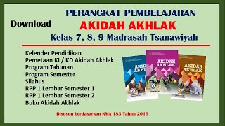 DOWNLOAD GRATIS, RPP 1 LEMBAR, PROTA, PROMES, SILABUS AKIDAH AKHLAK KELAS 7,8,9 MTS