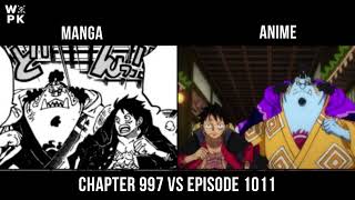 Comparison Episode 1011 Vs Chapter 997 One Piece