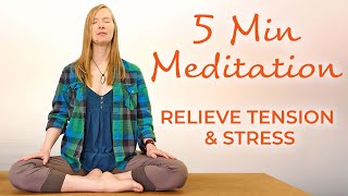 5 Minute Guided Meditation for Stress & Pain Relief, Quick n Easy | Anxiety Relief w/ Katrina