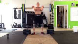 3 clean & jerks from blocks BTN. 275# failed final jerk.