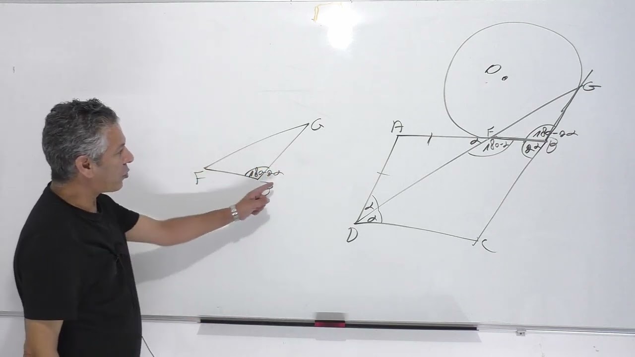 פתרון בגרות 581 קיץ 2013 מועד ב שאלה 4-גיאומטריה עם מעגל.