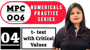 MPC - 006 Numerical Practice Series Class 04 - t test