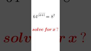 Nice Trickey Exponential Math problem. Can you solve this ?