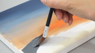 Easy Art / Power lines at sunset painting
