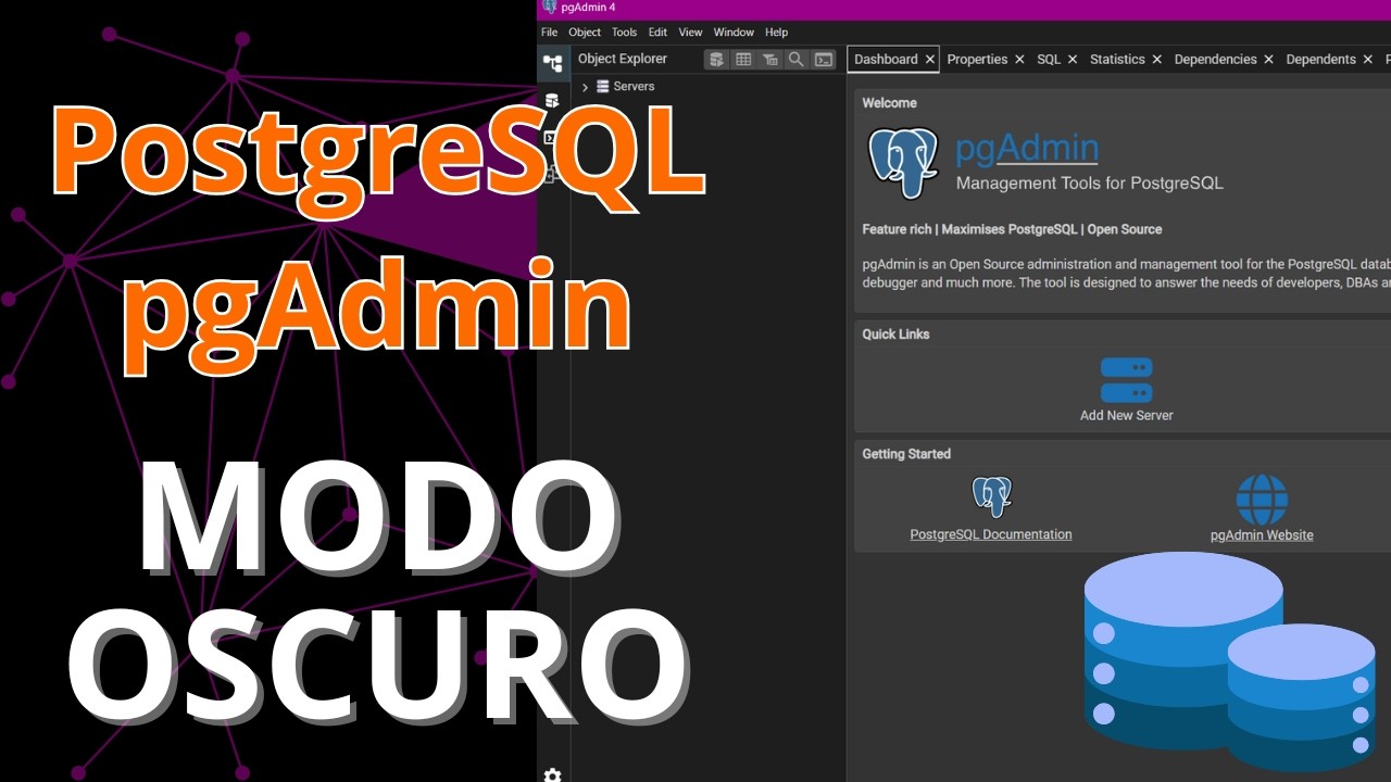 PostgreSQL | Modo Oscuro 3 pasos | pgAdmin | 2025 - YouTube