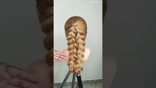 TRENZA POSTIZA #hairstyle #peinados #hair #hairtutorial #trending #fácil #peinadofacil #