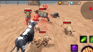Angry Bull V's Furious Hyena's V's Scared Buffalo's / The Cow Animal Simulator screenshot 3