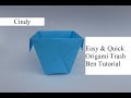 Easy  quick origami trash bin easy diy tutorial  cindy diy