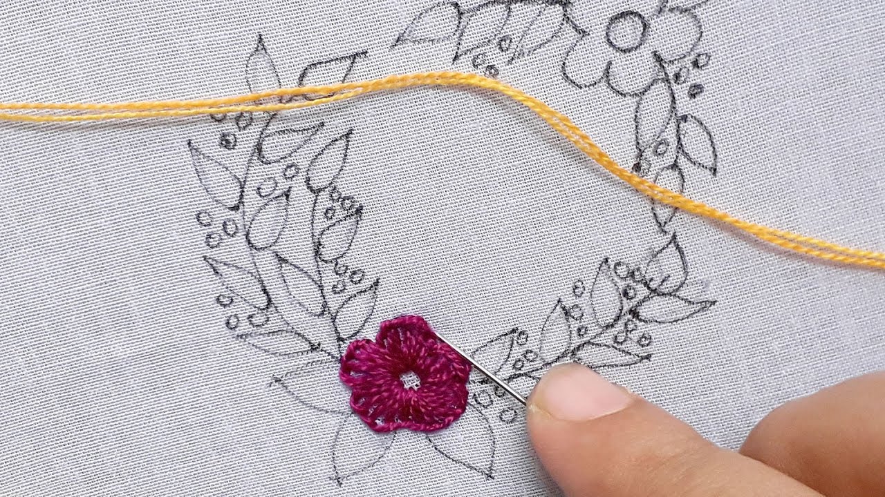 Hand embroidery Cushion cover design stitch tutorial, How to stitch cushion cover,কুশন কাভার