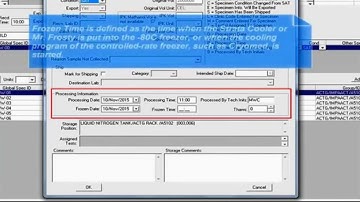 Completing PBMC Processing Information Fields